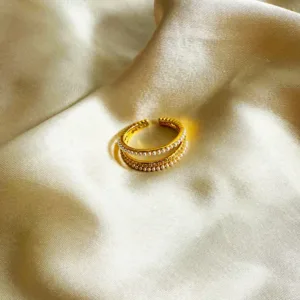 Diamante Dew Pearl Ring