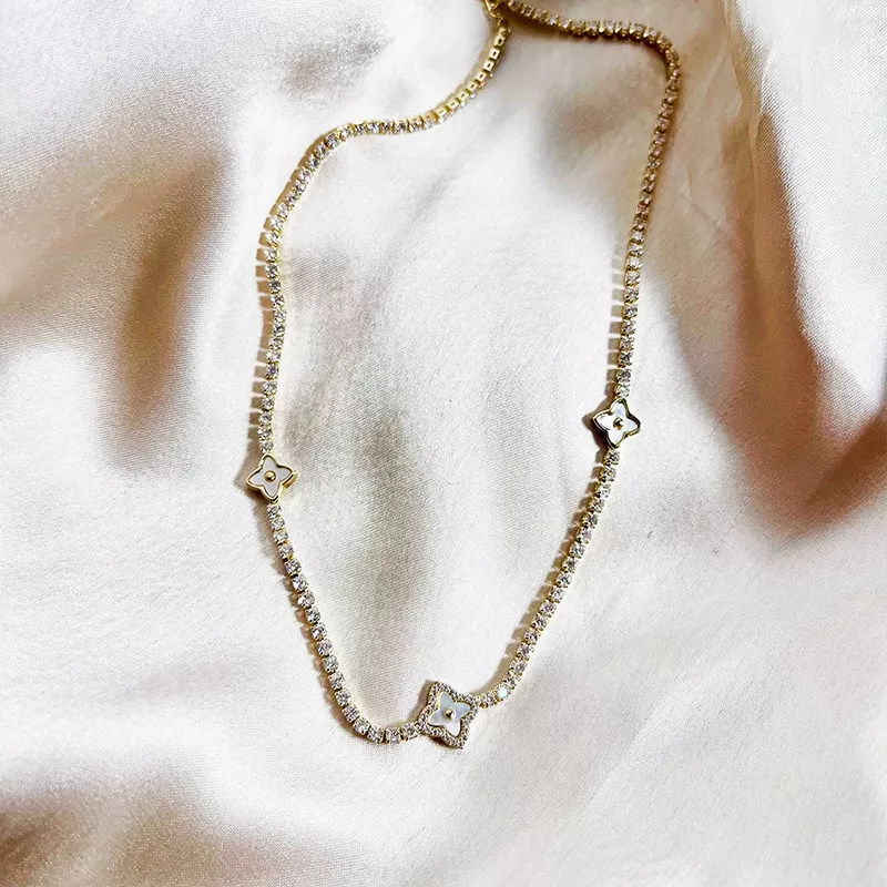 Fleur Tennis Necklace, Classic