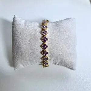 Gold Amethyst Fleur Bracelet