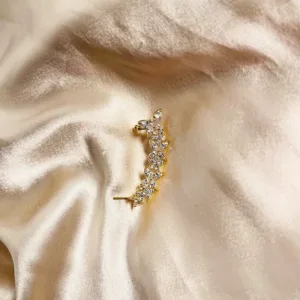 Gold Fleur Climber Earrings