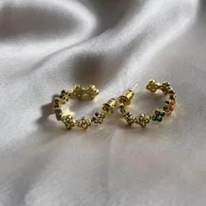 Gold Fleur Hoop Earring