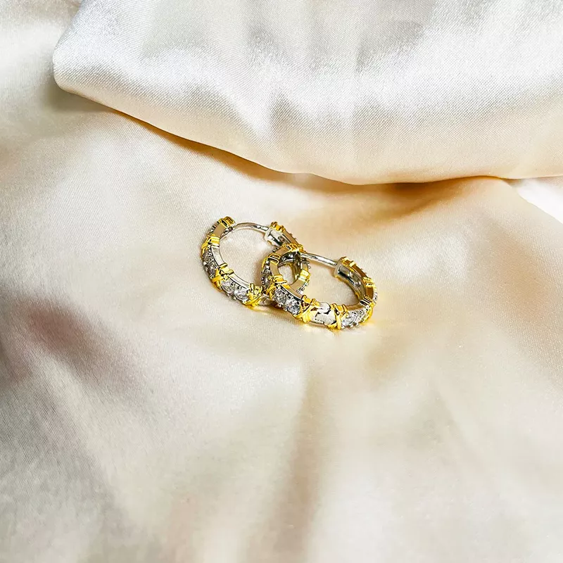 Cross Dual Tone Hoops