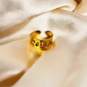 Gold Space Gem Ring
