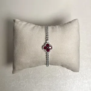 Ice Ruby Fleur Tennis Bracelet