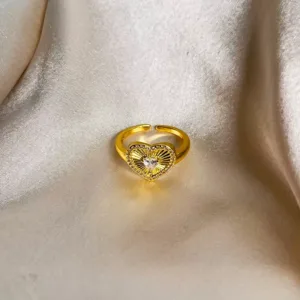 Precious Heart Gold Ring