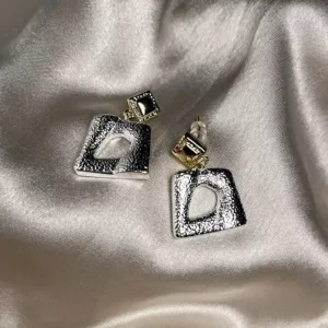 Silver Hammered Earrings