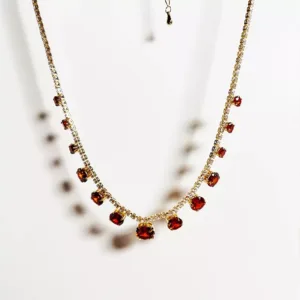 Tennis Necklace with Stone, Citrine