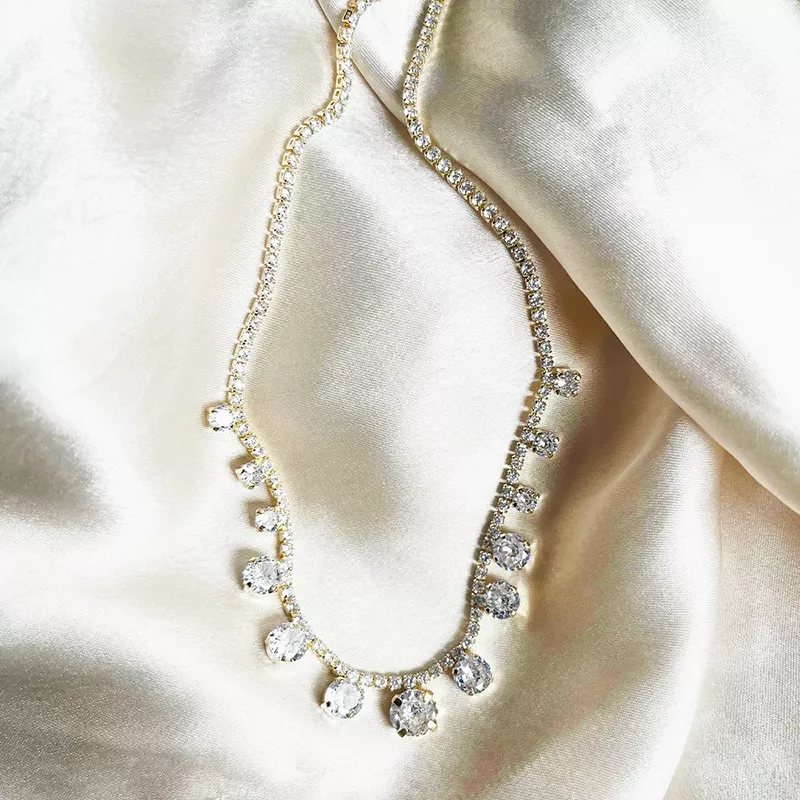 Tennis Necklace with Stone, Morning Dew